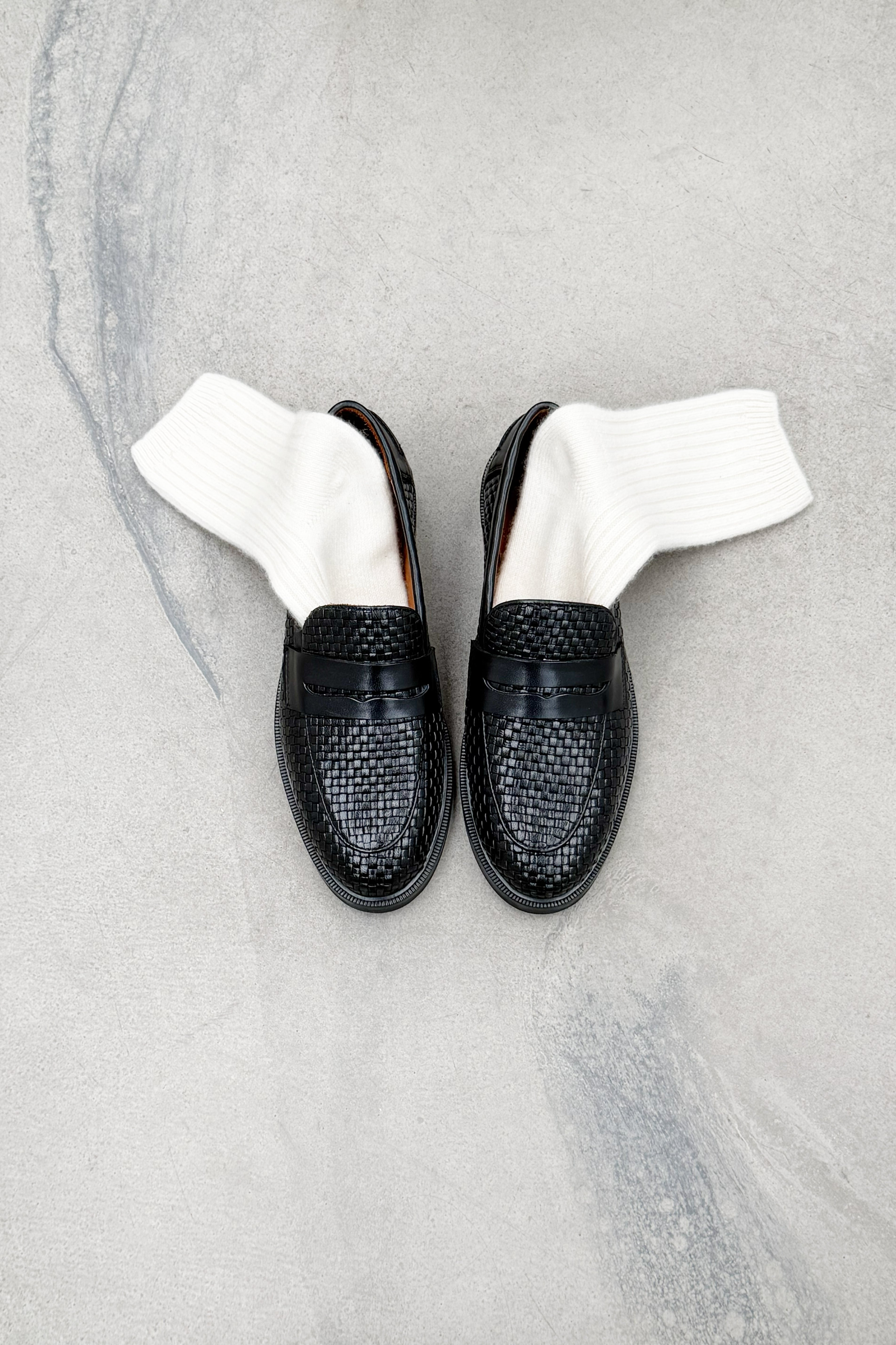 Flettet loafer - sort